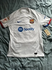 Barcelona 2022-2023 Away Jersey LEWANDOSKI 9 Signed By Pedri #8 And #21 Frenkie - Picture 1 of 9