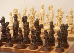 Berkeley Movie Stars Ornamental Chess set (creamandbrown, no board) - Picture 1 of 4