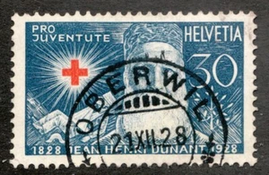 1928 Switzerland Sc #B48 Jean Henry Dunant + Red Cross  Used stamp Cv$7 - Picture 1 of 1
