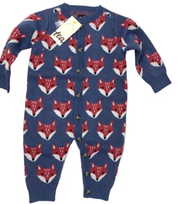 Nuevo con etiquetas Mameluco Suéter Zorro Azul Amigable Colección Tea Niños Niñas 9-12 Meses Foto 1 de 4