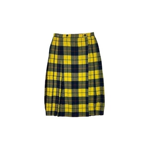 Vintage Valentino Sport Pleat Skirt 28w Yellow Tartan Made In Italy NWT 80’s - Picture 1 of 10