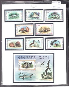 1979 Grenada Sc# 933-941 - Marine Wildlife Birds, Fish & Shells MNH set Cv$10.75 - Picture 1 of 1