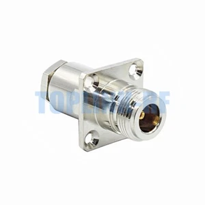 1pcs N Female Jack 4 hole Panel Clamp RF Coax Connector for RG5 RG6 LMR300 Cable - Picture 1 of 4