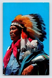 AK Apachen Indianer Indianer Häuptling 60er Jahre unbespielt Chrom - Bild 1 von 2