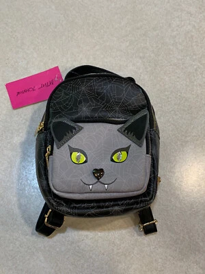 BETSEY JOHNSON Kitsch Mini Backpack Halloween Vampire Cat Spider Web NWT - Image 1 of 4