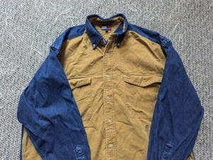 vintage 1990s long sleeve TOMMY HILFIGER corduroy denim M shirt y2k - Picture 1 of 9
