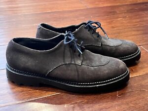J Crew Boys Brown Suede Leather Rubber Sole Lace Up Casual Oxford Shoes 7.5