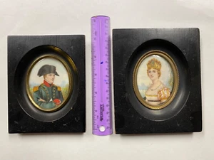 miniature napoleon and Queen Josephine porcelain paintings - Picture 1 of 2
