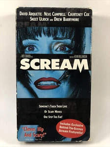 Scream VHS Video Tape Rare Blue Variant Cover Campbell Cox Arquette Wes Craven - Picture 1 of 5