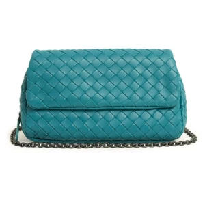 BOTTEGA VENETA Intrecciato Mini Chain Shoulder Bag Lambskin, Canard 310774 - Picture 1 of 11