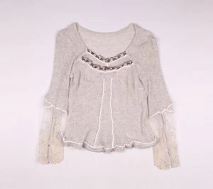 Vintage Y2K Fairy Cottage Light Gray Long Sleeve Size S-M - Picture 1 of 6