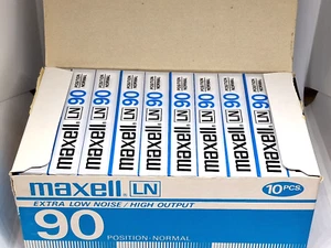 MAXELL LN 90 Made In KOREA 10pack BLANK AUDIO CASSETTE TAPE (Sealed) - Picture 1 of 9