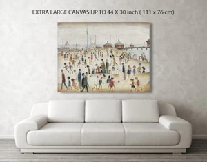 LS Lowry, Lytham Pier, Repro Canvas Box Art/ Photo Print A4, A3, A2, A1 - Picture 1 of 5