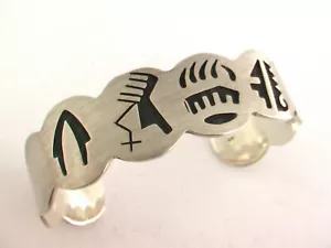 Taxco Mexican Hopi-style 925 Sterling Silver Cuff Bangle Bracelet 41 grams - Picture 1 of 12