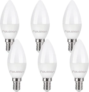 E14 LED Bulb Small Edison Screw Candle Bulb C37 6W 490Lm 3000K Warm White Pack o - Picture 1 of 12