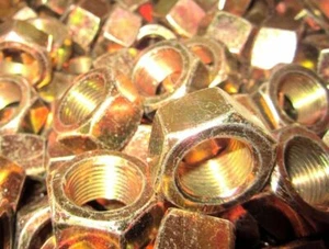 5/8-18 Hex Nut Grade 8 Yellow Zinc 50 Pieces - Picture 1 of 2