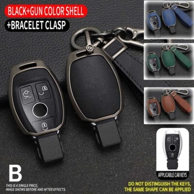 Funda Carcasa Llavero Coche Para Mercedes Benz GLC CLS C E S Clase Aleación Zinc Cuero Foto 1 de 4