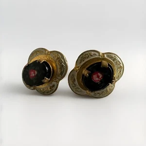 vintage gold filled earrings Art Deco Screw Back B16 - Picture 1 of 8