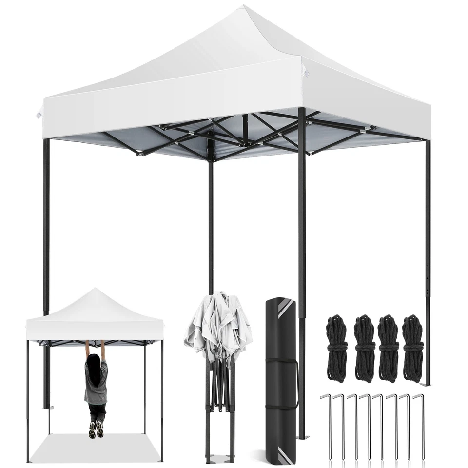 DEVO Faltpavillon 2x2m Pop Up Pavillon Partyzelt Faltbar Sonnenschutz Gartenpavillon