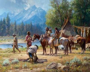 Martin Grelle - Snake River Culture - S/N Canvas Giclee - 24 X 30 - MINT - Picture 1 of 1