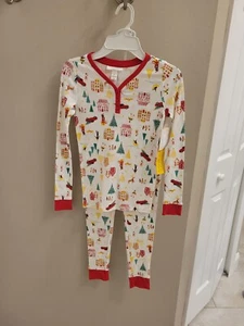 LC Lauren Conrad kids New Ivory Holiday Village Pajama Set Size 8 Small - Picture 1 of 4