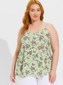 Torrid Sophie Swing Cami Mariposa Verde Menta Nuevo Con Etiquetas Nuevo 1X - Imagen 1 de 9