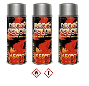 3 Stück 400ml Auspufflack bis 650 ° C Ofenlack Thermolack Farbe Silber 13290 - Bild 1 von 1