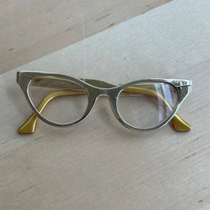 Vintage 50’s J. Hasday Cat Eye Silver Chrome Aluminum Eyeglasses Frames - Picture 1 of 9