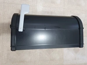 Architectural Mailbox Black Bellevue Modern Galvanized Steel Post Mount - Picture 1 of 8