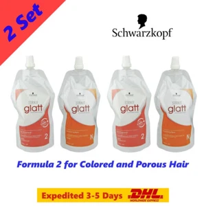 2 Set Glatt 2 Schwarzkopf Hair Straightener Formula for Colored and Porous Hair - Picture 1 of 9