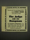 1955 Harper Book Advertisement - Le juge et son pendentif, Friedrich Durrenmatt