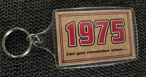 Vintage Remember When In 1975 Keychain Key Ring Chain Fob Hangtag - Picture 1 of 2