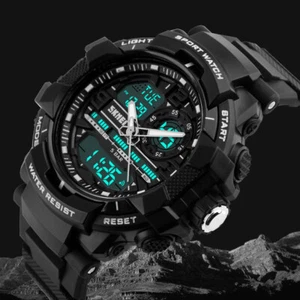 Fashion Mens Digital Military Watches waterproof Sport Watch Analogue Quartz LED - Picture 1 of 14