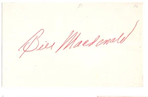 Bill MacDonald Signed Index Card / Autographed MLB Baseball Pittsburgh Pirates - Picture 1 of 1