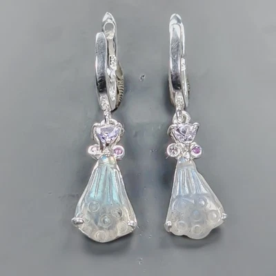 Jewellery 10 ct+ Natural Labradorite Earrings 925 Sterling Silver /E129041 - Image 1 of 4