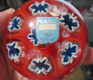 Vintage Art Glass Paperweight Unique Colorful Design - Picture 1 of 10