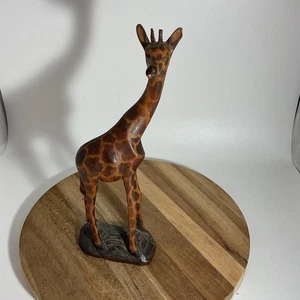 Wooden Carved 8” Giraffe Figure - Picture 1 of 7