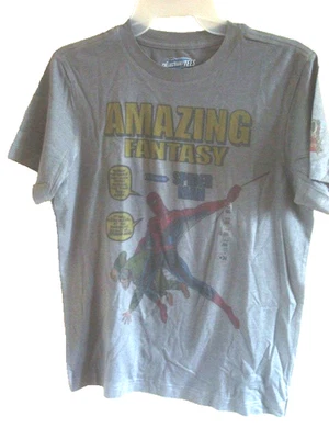 Boys T-Shirt Gray Spiderman Size 8 NEW - Image 1 of 2