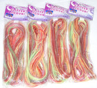 4x Scoubidou Glitterfäden ca 2 m  Bänder Basteln Flechten ca 280 m Scooby B2