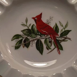 2 Fine Bone China RED CARDIINALS Pin Dish, Trinket Bowl, ASH TRAY Germany - Picture 1 of 6