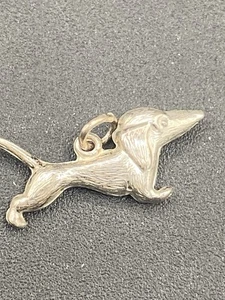 Dije Dachshund vintage de plata de ley para perro - Imagen 1 de 3