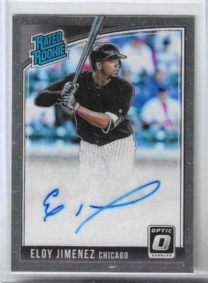 2018 PANINI DONRUSS OPTIC ELOY JIMENEZ ON CARD RATED ROOKIE RC AUTO - Image 1 of 2