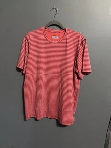Columbia Women’s Red Striped Omni-wick Short Sleeve Tee Size Large - Picture 1 of 6