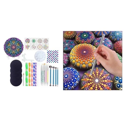 Miracle Shining 34PCS Mandala Dotting Tools Set Styluses, Art Mandala Stencils, - Image 1 of 4