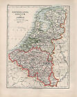 1909 Viktorianisch Landkarte ~ Niederlande Belgien & Luxemburg ~ Brabant