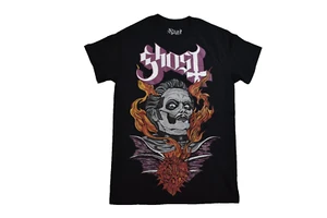 Ghost Cardinal Copia schwarzes Herrenhemd flammendes Gesicht Herz Hypnose neu Small - Bild 1 von 6
