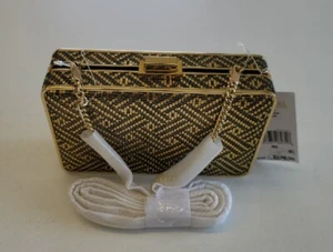 Michael Kors Pearl Gold Leather Box Clutch/Crossbody Bag - Picture 1 of 5