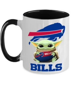 BILLS Yoda Kaffeebecher, Buffalo BILLS schwarz zweifarbig Kaffeebecher Geschenk - Bild 1 von 2