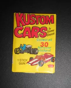 1975 KUSTOM CARS STICKERS (1ST SERIES) WAX PACK FLEER *WRAPPER VARIATION* - Picture 1 of 2