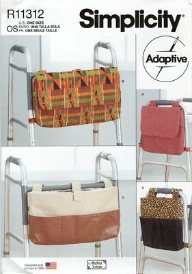 Simplicity R11312 ADAPTIVE Walker Bags in 4 Styles OSZ UNCUT Pattern S9493 - Image 1 of 3